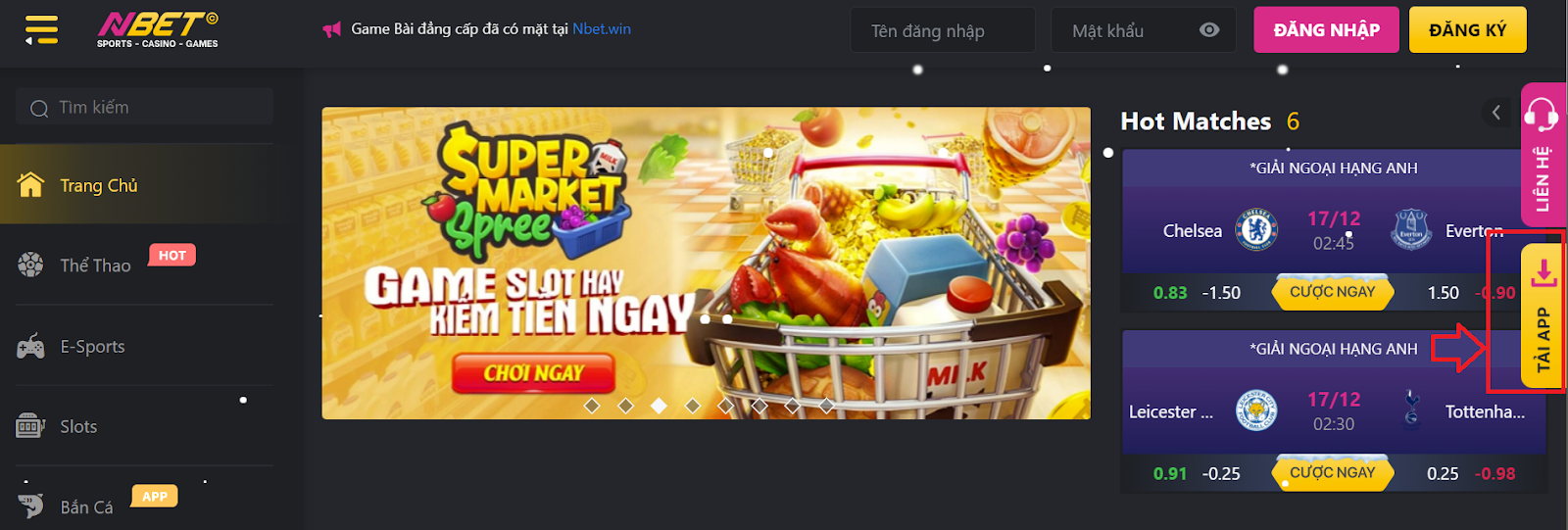 Truy cập trang chủ của nhà cái và chọn mục tải app nếu bạn muốn tải ứng dụng về điện thoại