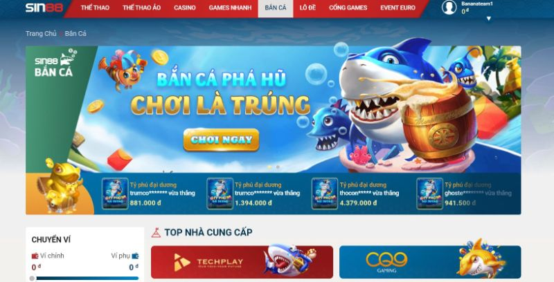 Bắn cá Sin88