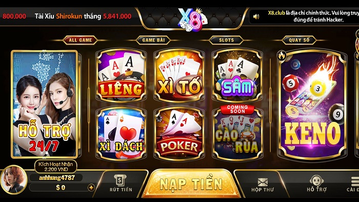 X8club sở hữu giao diện bắt mắt và tinh tế