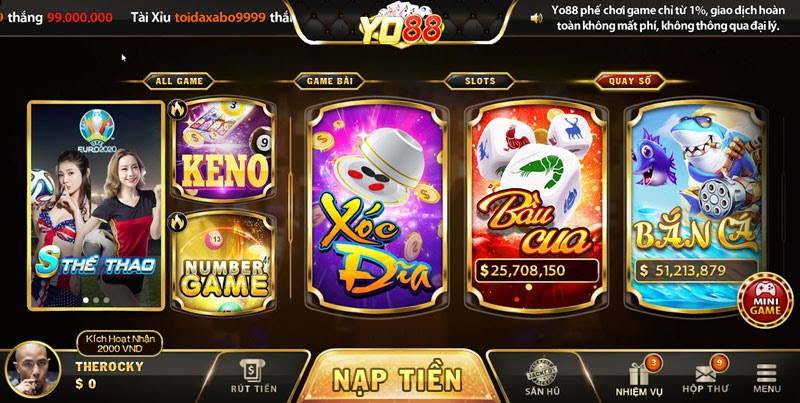 Các tựa game Quay số tại Yo88