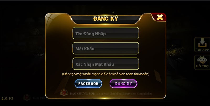 Đăng ký tài khoản tại cổng game Yo88