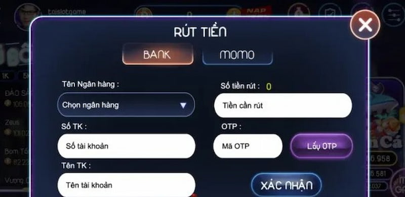 Bốc Club Quy trình gửi/ rút tiền nhanh chóng