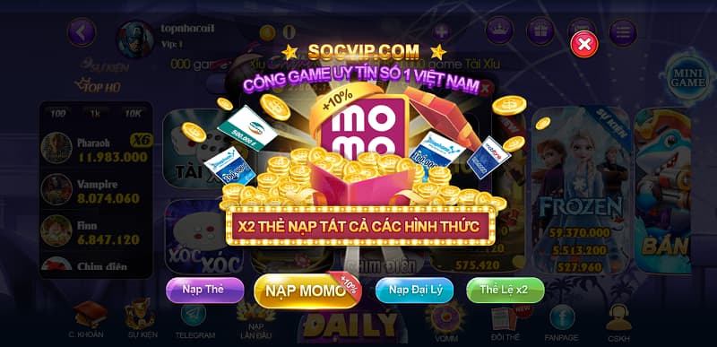 SocVip khuyến mãi